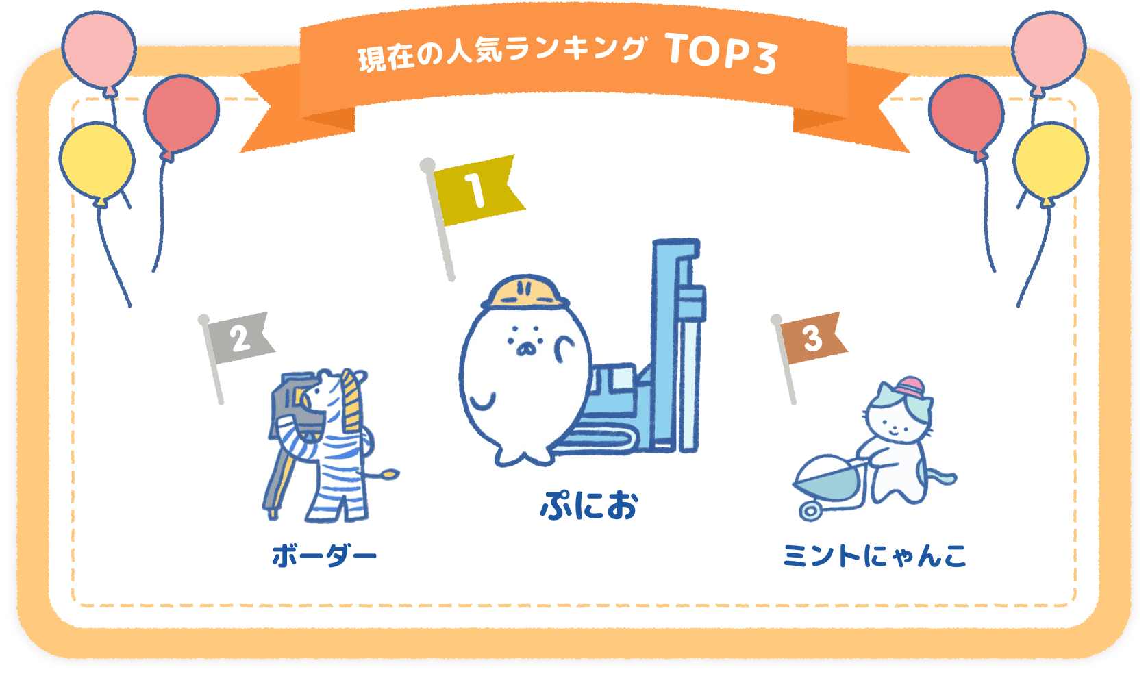現在の人気ランキングTOP3
