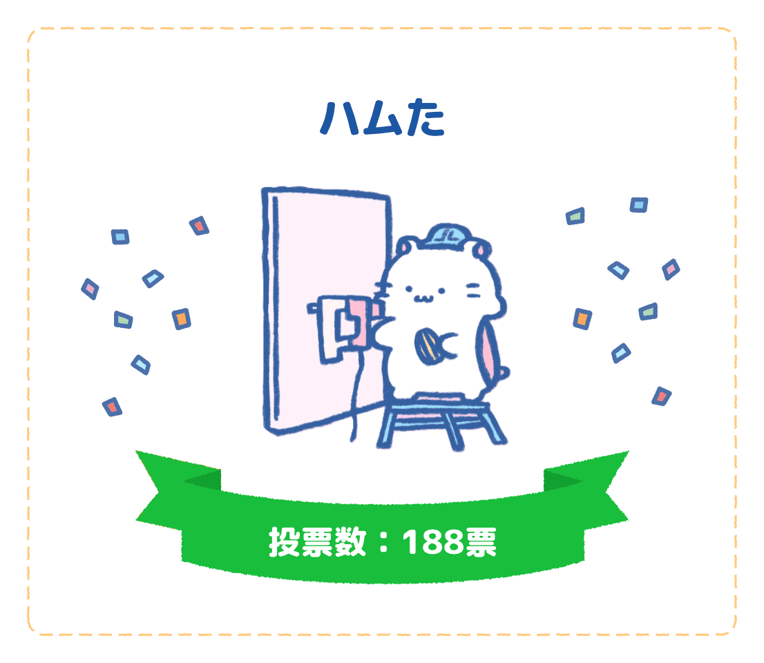 ハムた　投票数：188票