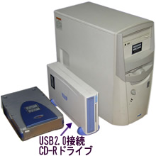 USB2.0接続CD-Rドライブの写真