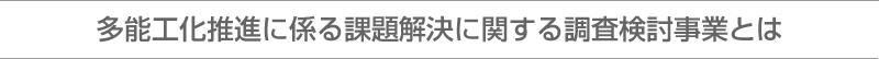 多能工化モデル事業 | 平成30年度 多能工化モデル事業の概要